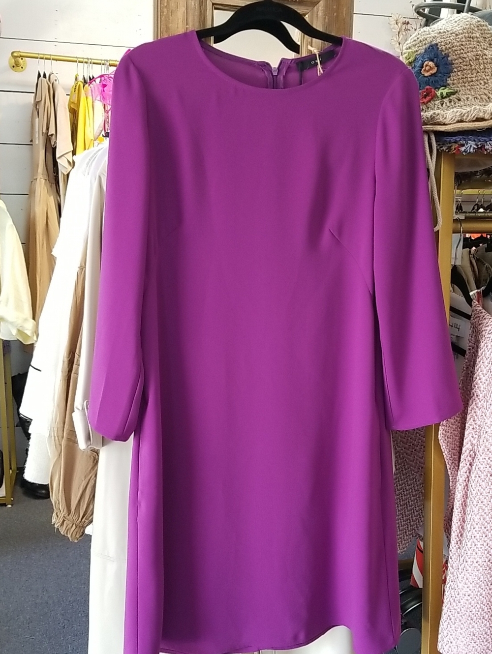 Women's Mini Shift Dress in Vibrant Purple